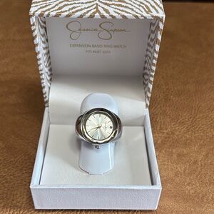 Jessica Simpson Silver Ring Watch